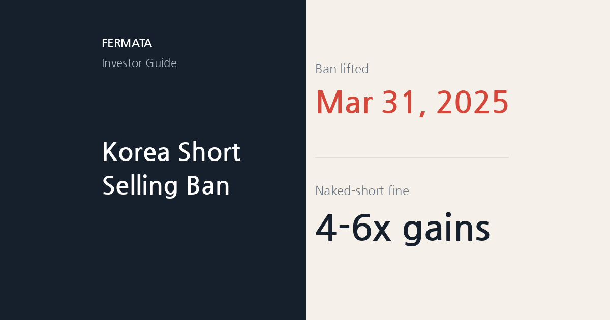 Korea Short Selling Ban: What Changed for Foreign Investors (2026)