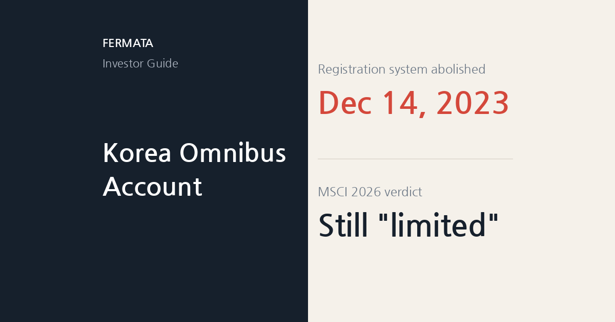 Korea Omnibus Account: What Changed for Foreign Investors (2026)